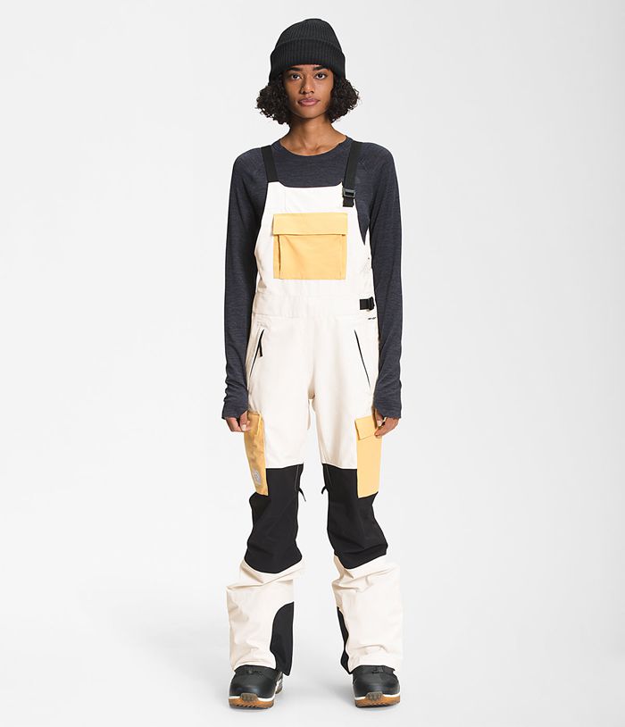 The North Face Dragline Bib Womens Snow Pants White/Black 715206-PLK